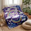 Rainbow Unicorns in Meadow Theme blanket Lightweight Warm Flannel Blanket Decorative Throw Blanket for Home Decoration