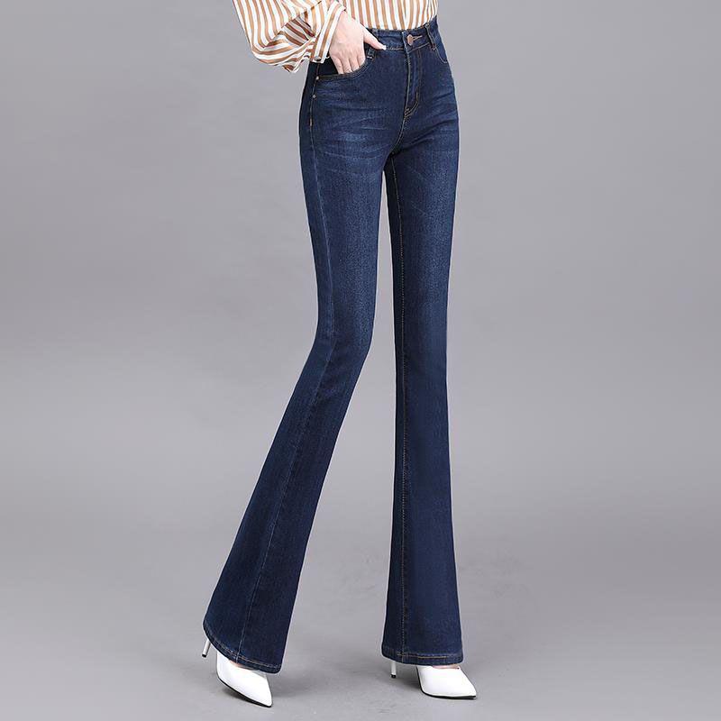 

Джинси-кльош з високою талією вузького крою для жінок весна/осінь 2025 року - еластичні, доступні варіанти великих розмірів 36