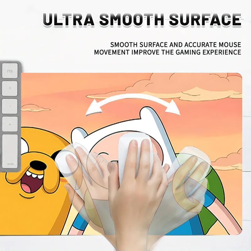 1Pc Adventure Time Friendship Gaming Mouse Pad Keyboard Desk Mat Non-slip Rubber Lock Edge Waterproof Computer Mousepad for Office Home Decor S1111