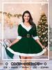 DECEED Santa Claus Sexy Christmas Cute Hooded Dress with Set Size Women's Costume, Costume, Skirt, 2-Piece (Green, L)