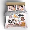 Cute Cartoon Cats Pattern Set Bedding Duvet Cover Set Duvet Cover Pillowcases  (1*Duvet Cover 2*Pillowcases, Without Duvet Insert)