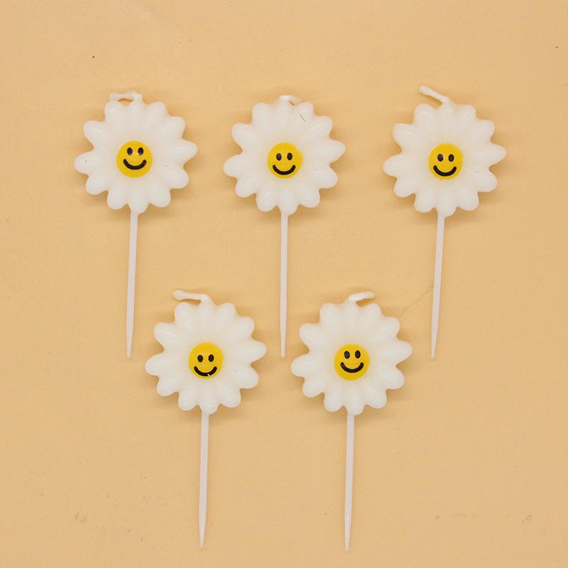 New Ins Fresh Daisy Sunflower Flower Birthday Candle Children's Party Cake Decoration Candle