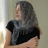 Tassel Triangle Shawl Lace Veil Scarf Bandana Church Prayer Wedding Mantilla Embroidered Headcovering Hijab Women Scarf