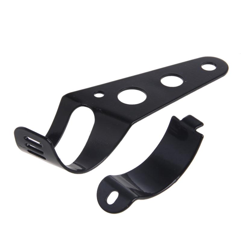 Staffa Portafaro Universale Per Moto, In Ferro Battuto, Per Tubi Forcella 33-43 Mm, Nero, Per Chopper E Cafe Racer