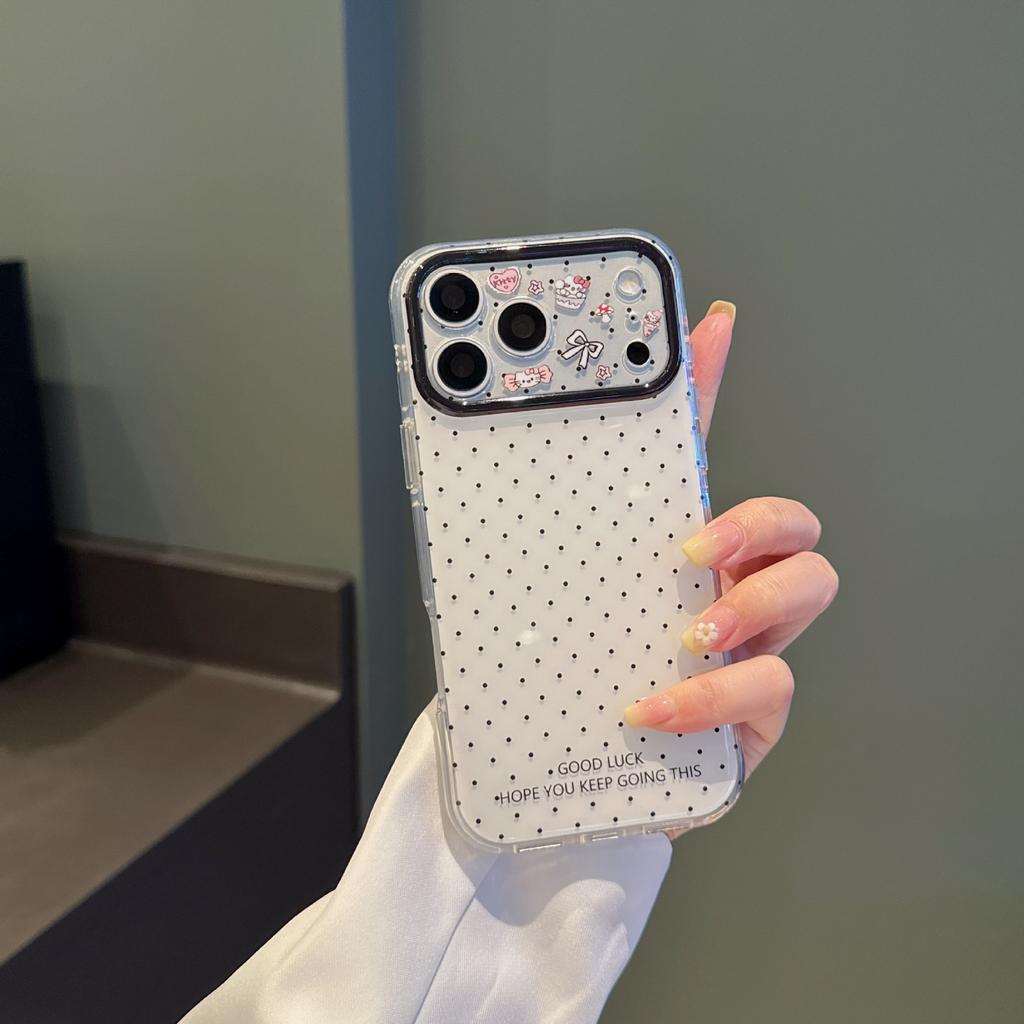Ins Fine Hole Imd Color Polka Dots for Iphone17promax/15pro Mobile Phone Case Cute 14/15/16