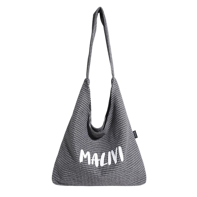 Retro large-capacity shoulder bag women's trend fashion new college student tote bag college style plaid tote bag