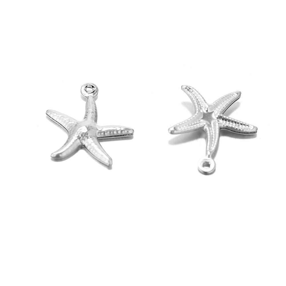 Semitree 20pcs Stainless Steel Starfish Charms Shell Pendant Necklace Findings Bracelet Accessories for DIY Jewelry Making