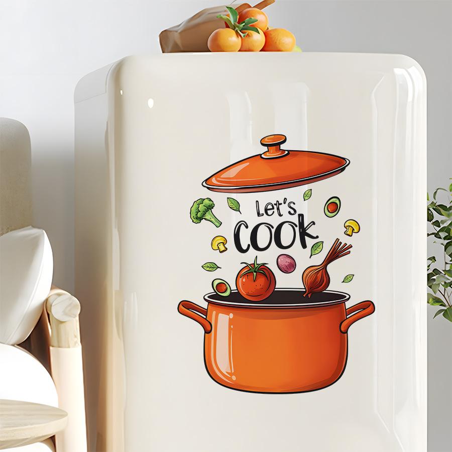 1 Pc Cartoon Kitchen Wall Stickers Cooking Art For Home Decor Removable Self-Adhesive Vinyl Stickers Wall Decals