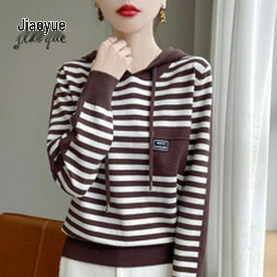 Women's Round Neck Knit Cardigan - Korean Style Loose Sweater, Garter Stitch Outerwear for Spring and Autumn