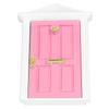 Mini Wooden Door Bright Color Vivid Details Smoother Edge Dollhouse Miniature Fairy Door for 1:12 Doll House GiftsLight Pink