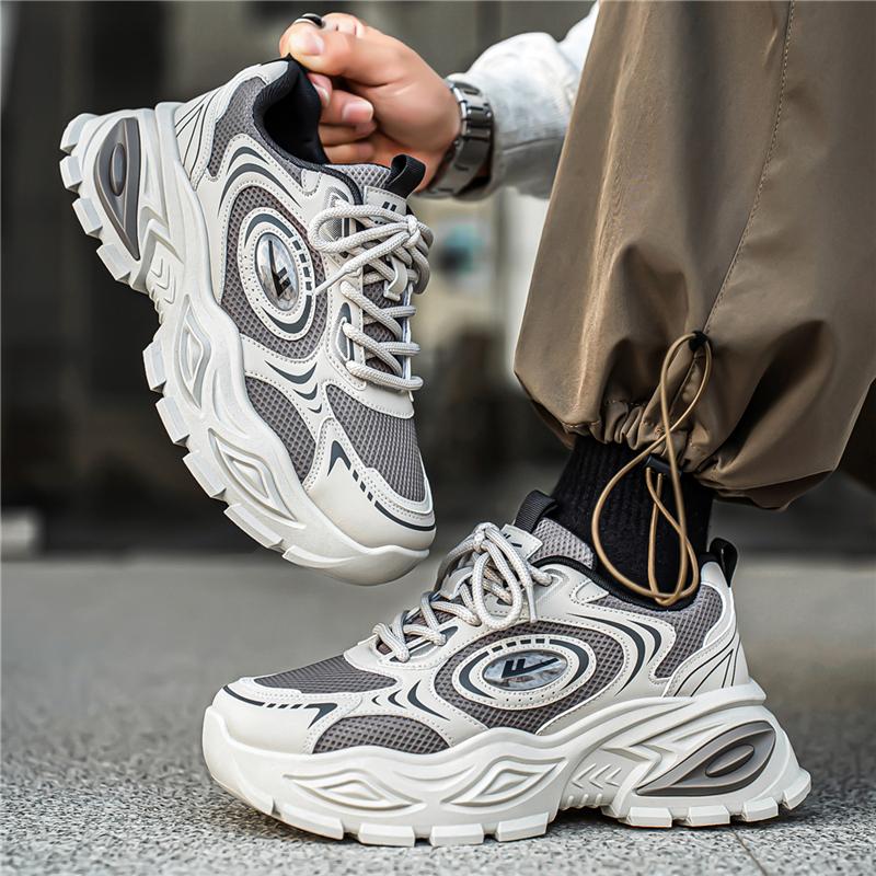 Warrior Thick Sole Height Increasing Trendy Casual Versatile Breathable Sweat Absorbent Wear Resistant Low Top Dad Shoes Men sneaker WXY(S)-5607C02