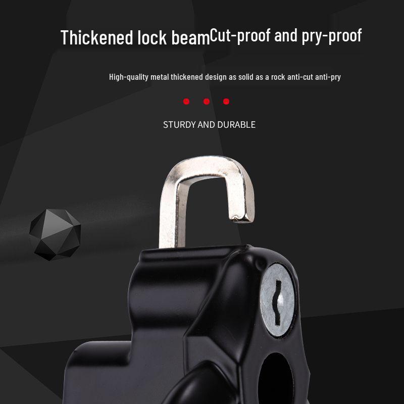Electric Bicycle & Motorcycle Helmet Lock with Safety Buckle and Key Hook
