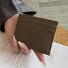 Dámský ultra tenký držák na karty z pravé kůže, prémiová hovězí kůže, proti demagnetizaci, 2025, Ins styl