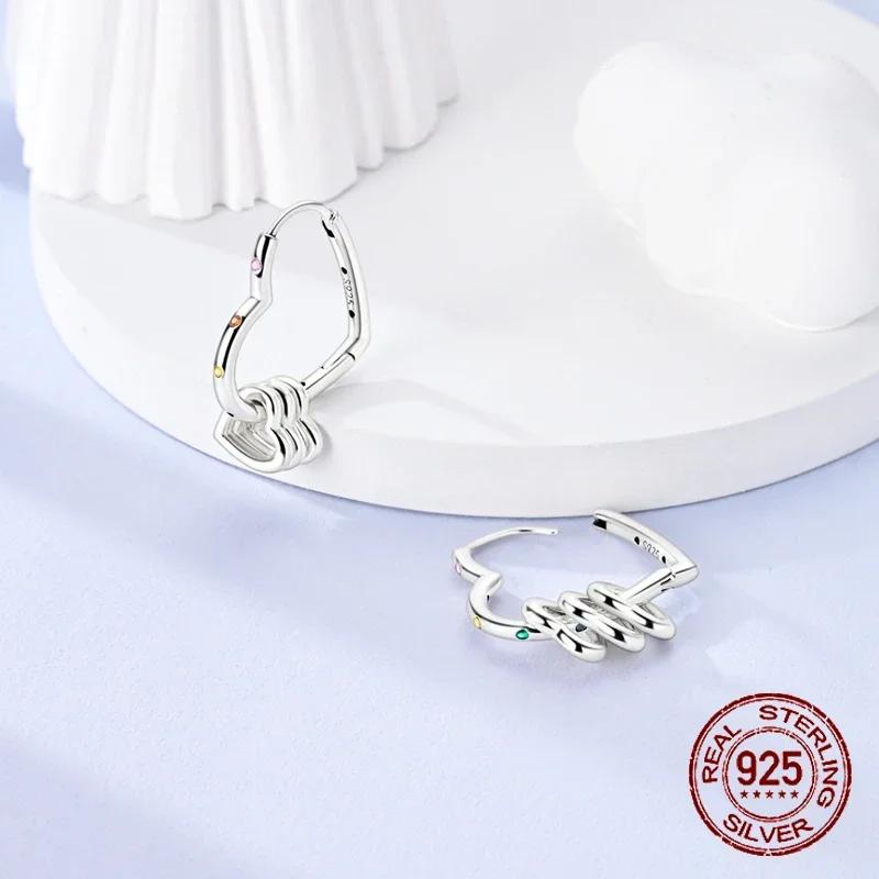 925 Silver Star Moon Pendant Earrings For Women Sparkling Cubic Zircon Luxury Wedding Anniversary Jewelry Gifts