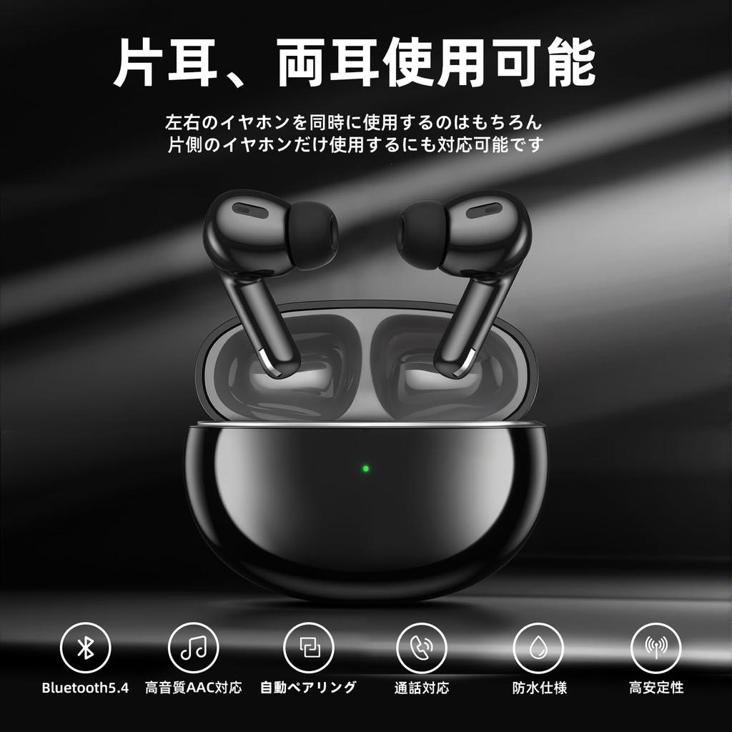 Wonkins Bluetooth Wireless Bluetooth Automatic Volume Compatible with iPhone and for Web and Music Earbuds, Compact, Lightweight, Hi-Fi, 5.4, Pairing,