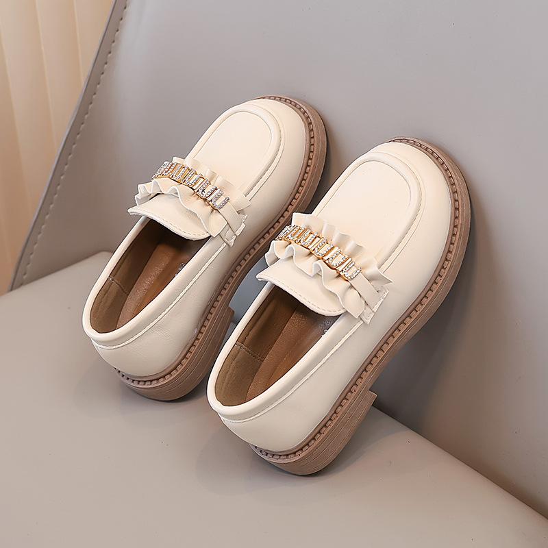 Girls' Princess Shoes 2025 Spring Children's Loafers Baby Black Small Leather Shoes Genuine Leather One-pedal Girls' Single Shoes
