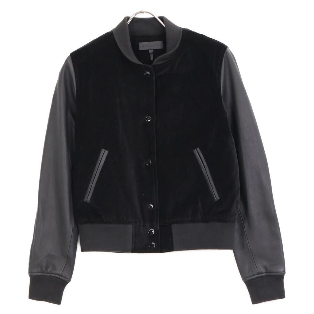 rag&bone Lambskin sleeve stadium jacket Jacket S blackUsed