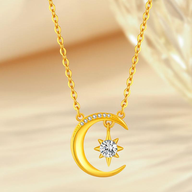 

Ожерелье Женский Звезда Луна Любовь Подвеска Интегрированный Набор Цепь Премиум Нишевый Дизайн Подарок Девушке Модные Украшения