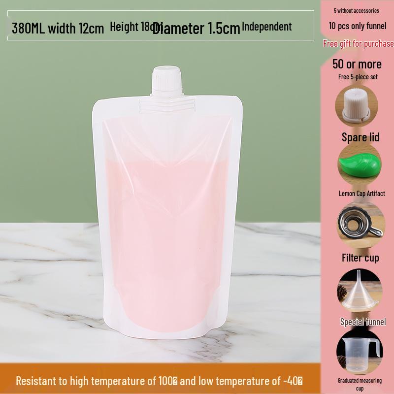 Disposable Transparent Spout Bag for Soy Milk, Chinese Medicine, Soup, or Beverages - Self-Standing and Convenient for Takeaway