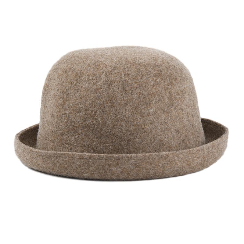 Fashion Women Round Crown Wool Fedora Hats for Ladies Winter Outdoor Trilbies Hat Unisex Girls Casual Autumn Party Hat