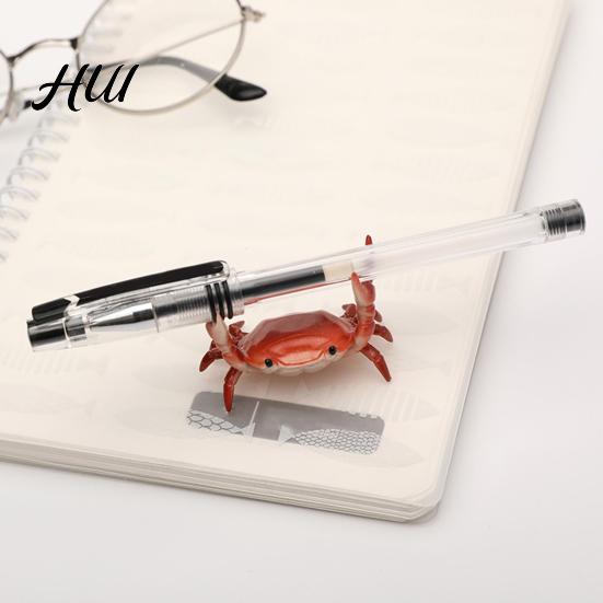 Creative Pen Holder Weightlifting Crab Desktop Organizer Decorative Ornament Desk Accessory for School Office Home PVC