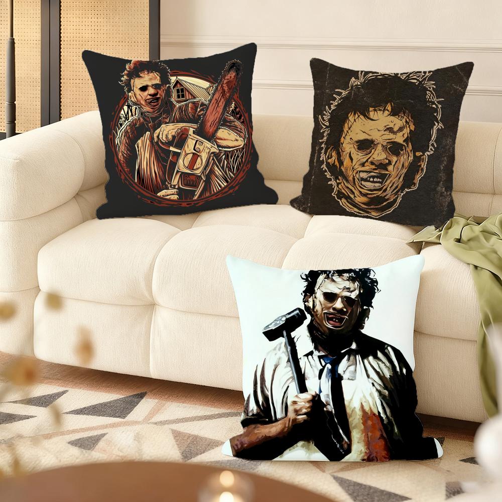 S-Saw Massacre Cushion Cover Soft Short Plush Pillow Cover Smooth Cozy Texture Aesthetic Cushion Case Home Decor