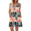 Women's Summer Dresses Loose Fit Printed V Neck Sleeveless Sundresses Beach Hawaiian Dress With Pockets