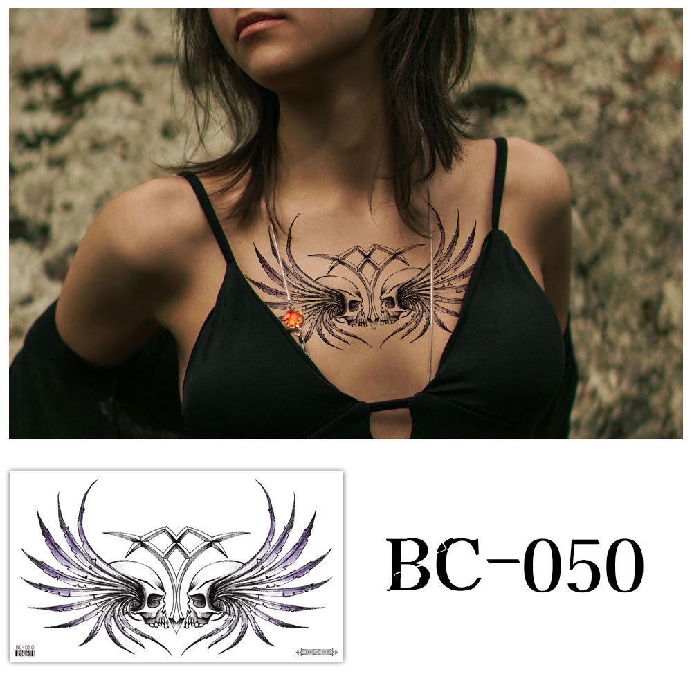 Waterproof Sexy Floral Tattoo Stickers for Chest & Clavicle