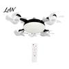 Adjustable Angle Fan Light 3/4/5 Blade Ceiling with & Remote Control, 2-in-1 Silent LED Drone Energy Saving Foldable Blades, 3-Speed Dimmable