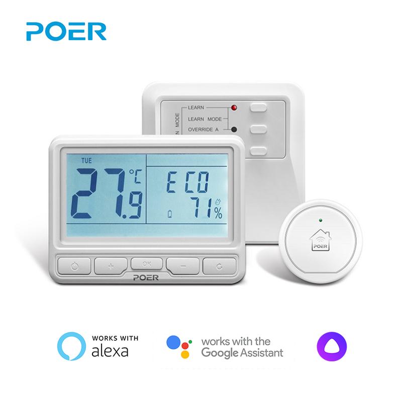 POER Smart WiFi Wireless Thermostat Programmable Room Temperature Controller Alexa Boiler Underfloor Heating Thermoregulator 110-240V