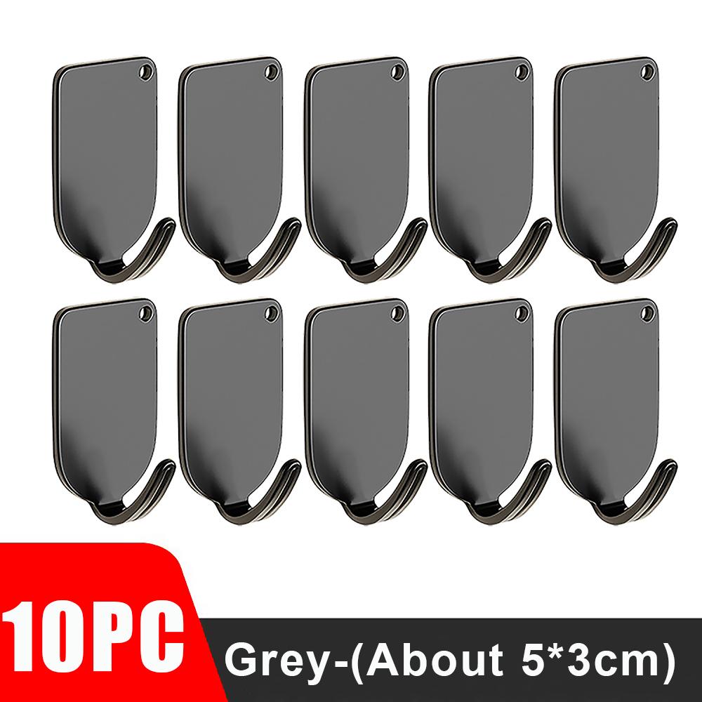 10/1PCS Stainless Steel Towel Hooks Waterproof Self Adhesive Hanging Holder Keys Bag Wall Hanger Bathroom Kitchen Organizer Hook