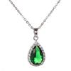 Elegant Water Drop Zircon Pendant Necklace for Women Micro Inlay Crystal Wedding Necklace