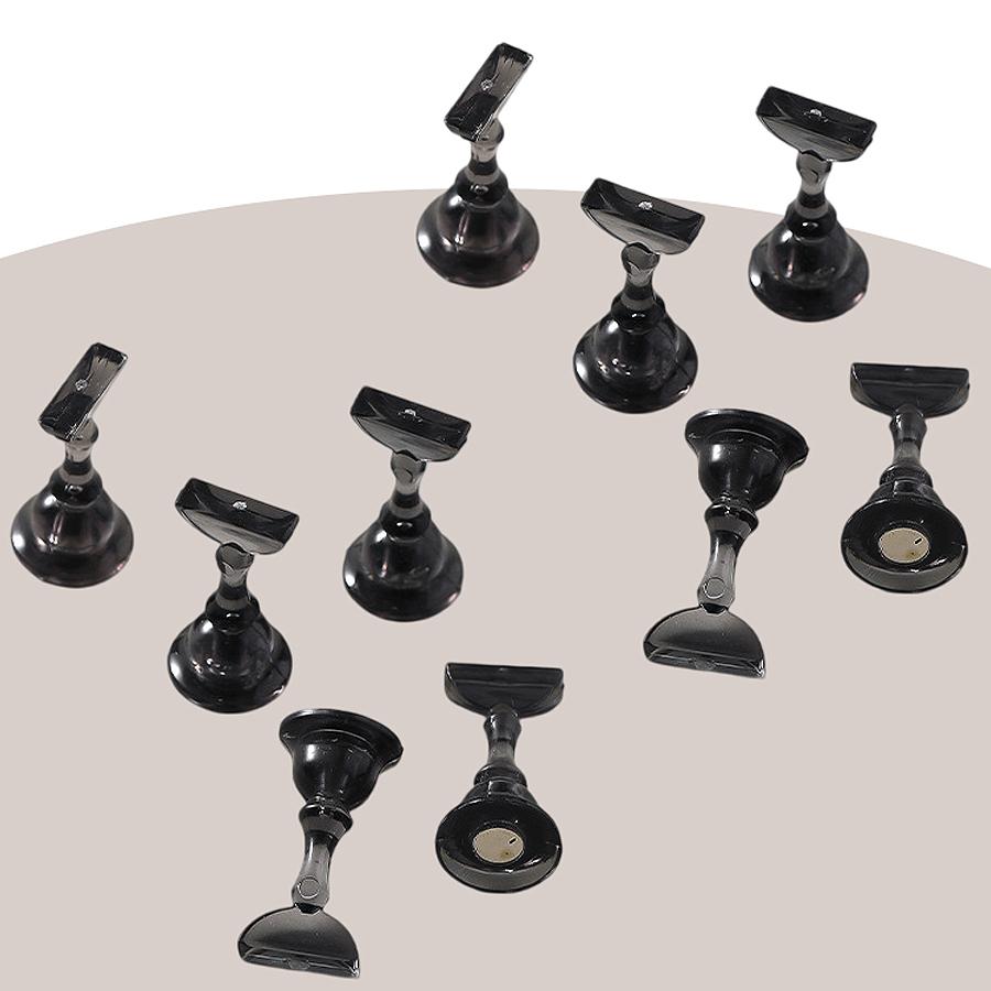 10Pcs Plastic Nail Tips Holder Nail Stand Chess Shaped DIY Magnetic Training Practice Display Manicure Tool