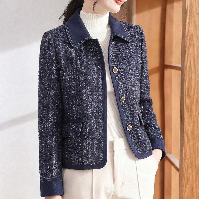Elegant Women s Spring Lapel Jacket 2XL