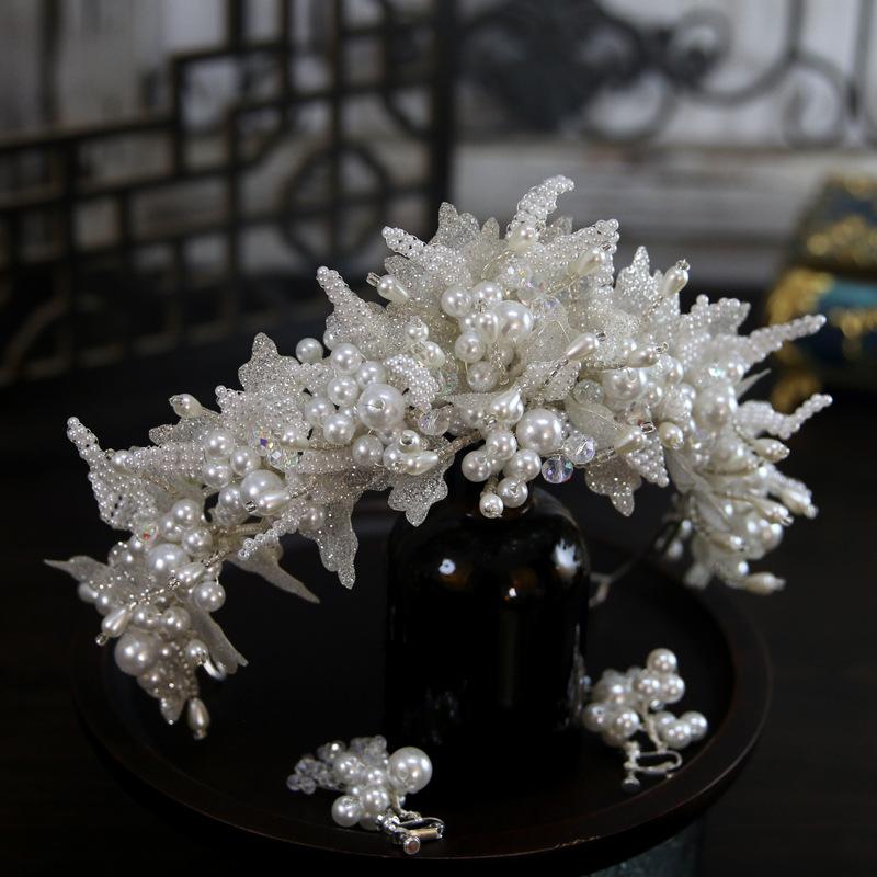 

Європейський стиль Нова розкішна та атмосферна ручна виготовлена весільна корона для нареченої Головний убір Корона Тіара Аксесуари для волосся