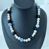 Tooxika Summer Ocean Niche Luxury Natural Blue Natural Stone Pearl Beaded Necklace Sweet Cool Collarbone Chain