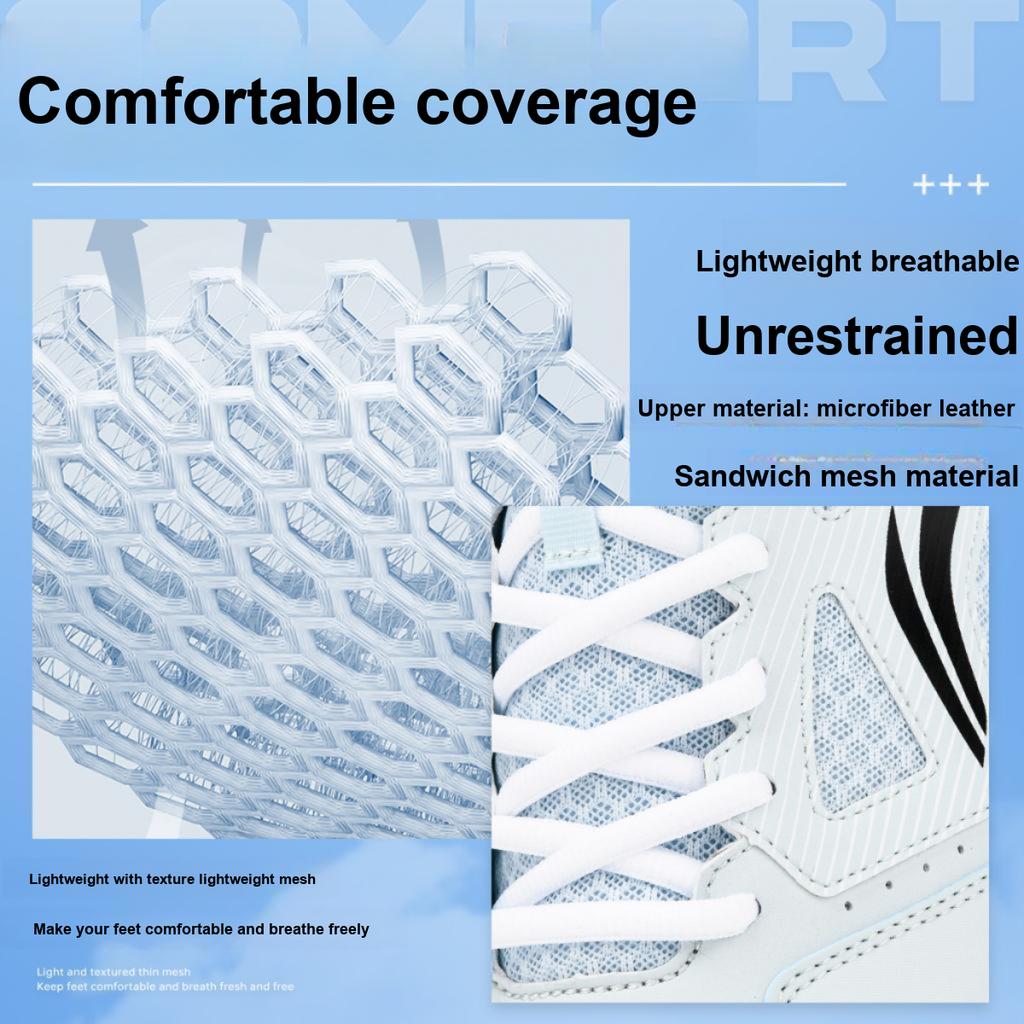 New LiNing Feather The Flash 1.0 Slip Resistant Low Top Badminton Shoes Unisex Cloud Porcelain Blue Black AYTT035-2