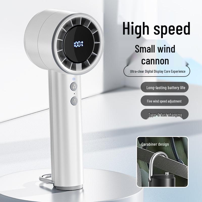 

Compact High-Speed USB Rechargeable Fan with LED Display and Ice Pack Handheld Fan
