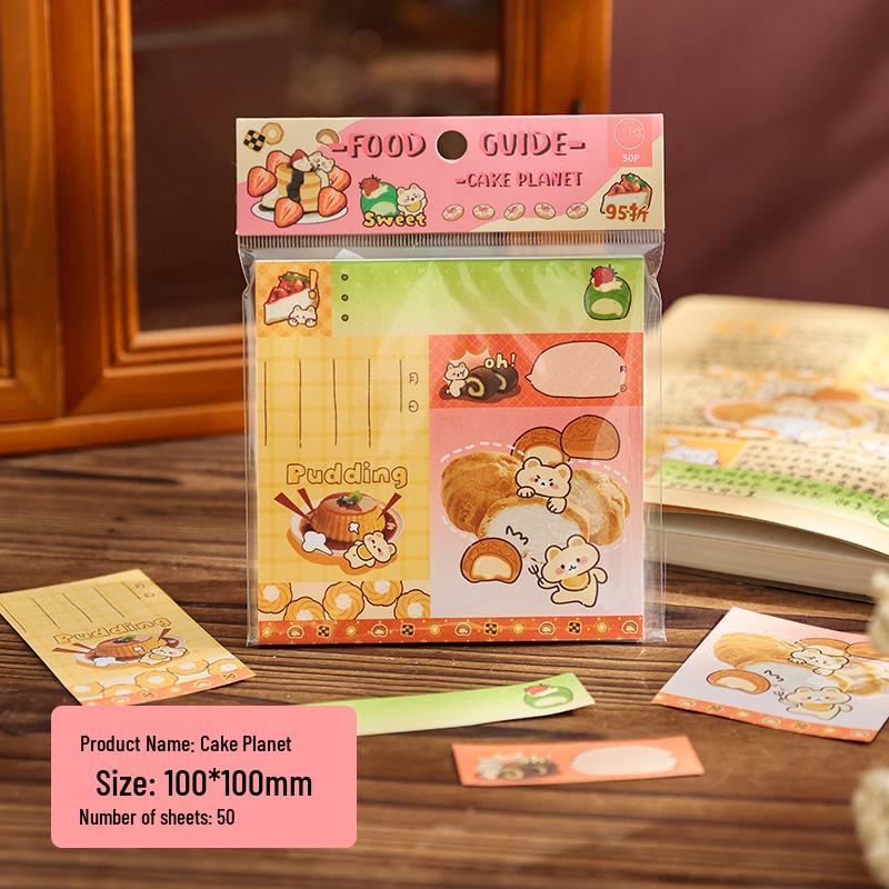 Mu Ran Vintage Food Illustration Sticky Notes - Creative Stationery for Students and Journaling