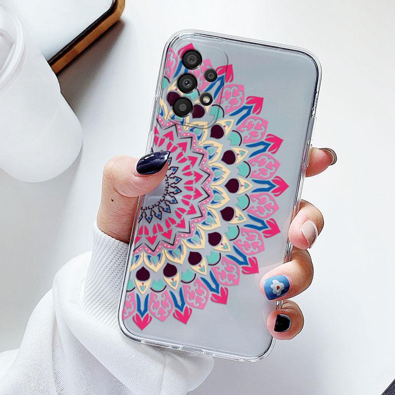 Phone Case For Samsung A53 5G A33 Floral Silicon Cover For Samsung Galaxy A73 Fundas Coque Transparent Soft Capas Flower TPU