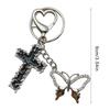 Thorn Crucifix Keychain for Women Stylish Butterfly Keyrings for Fashion Lovers