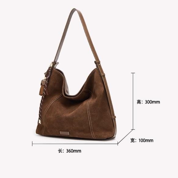 IELGY Ladies Tote Bag Suede Large Capacity Shoulder Messenger Bag