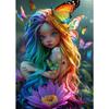Poster e Stampe di Farfalle Colorate, Fate, Fiori Fantasy, Ragazza dei Fiori, Pittura su Tela, Arte da Parete, Quadro per Soggiorno, Decorazione per la Casa