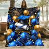 1pc Graduation Cap Balloons in a 2D Flat Design, This Portable Blanket Is Lightweight And Perfect for Use on Sofas, During Travel, Camping,