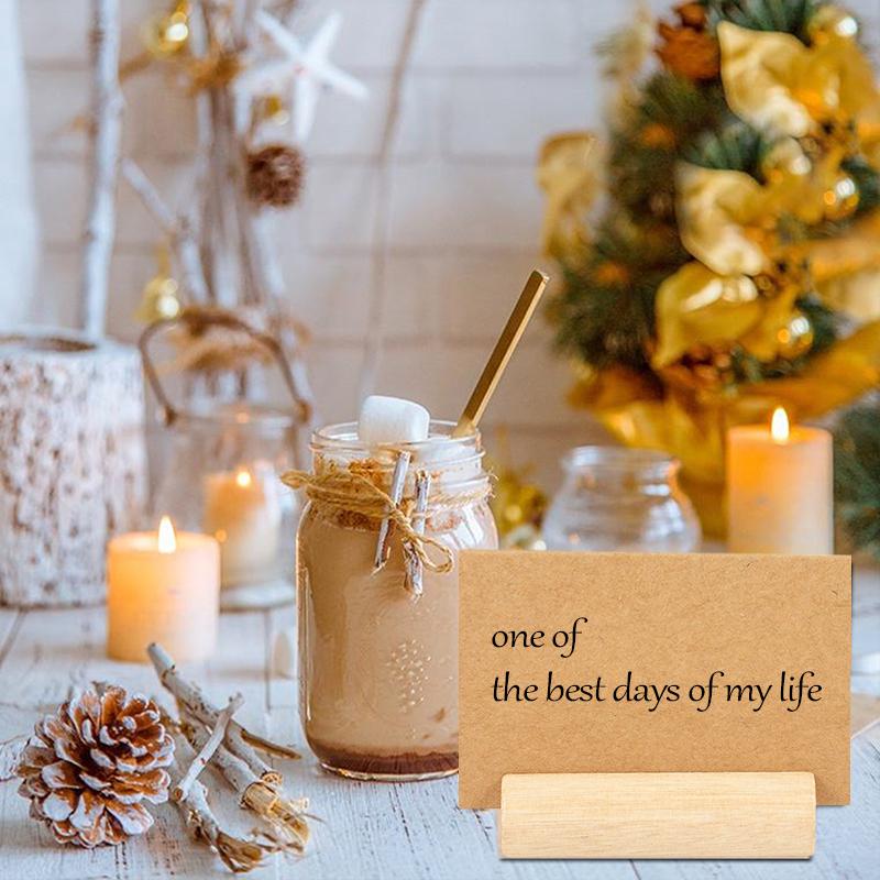 1Pc Rustic Wedding Wooden Place Card Holders Photo Postcard Clip Stand Engagement Birthday Party Table Number Name Sign