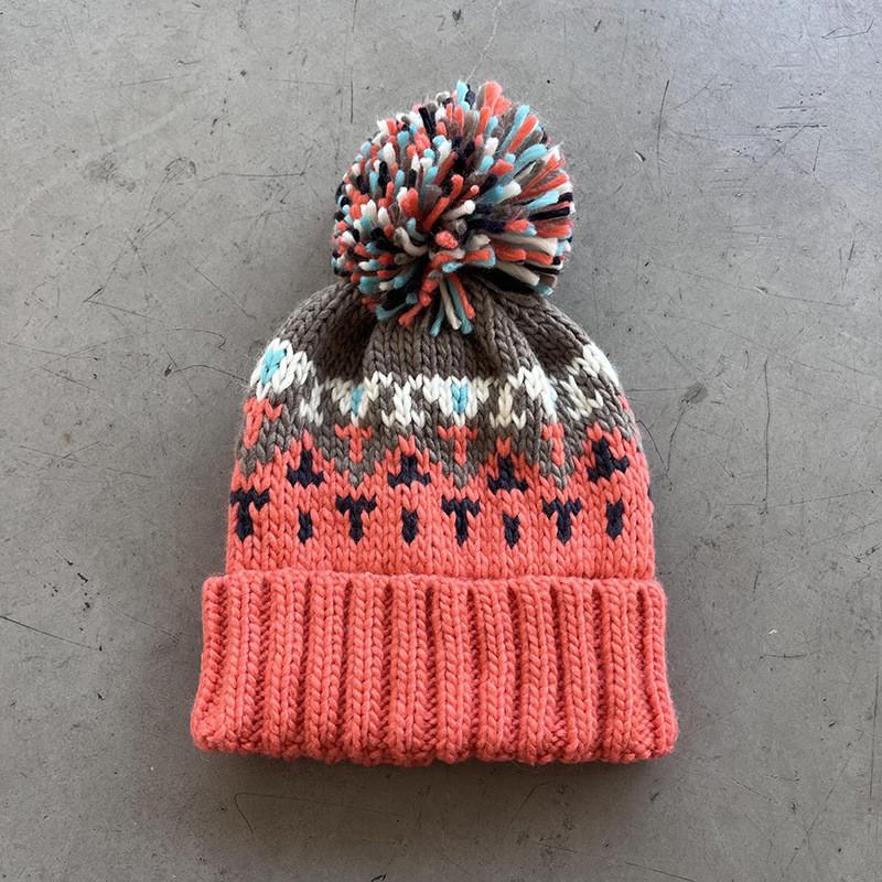 Knit Hat For Women Autumn Winter Geometric Pattern Warm Wool Beanie For Casual Wear