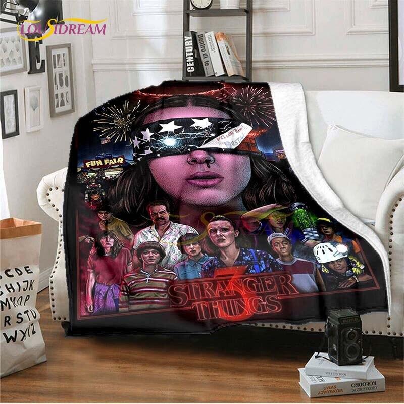 Horké hororové filmové deky Stranger Things na postele Měkká tenká deka Velikost Queen Římský dekor Zimní povlak na přikrývku Dětský dárek Piknik