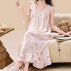 Dress Pajamas Women's Summer Loose Large Size Sweet Cute Pajamas Summer Women's New Artificial Cotton Silk Loungewear
