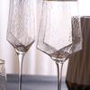 Creative Diamond-550ml-Shaped Hammered Goblet Gold-Painted Ice Dew Red Wine Glass Champagne Whiskey Cup Vintage Wine