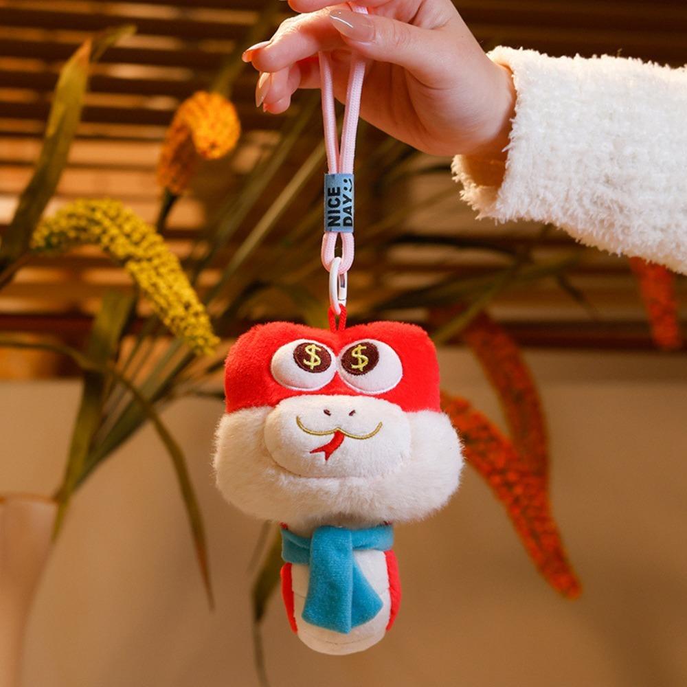 Multi Purpose Mascot Snake Keychain Comfortable Key Pendant Doll Snake Plush Doll  2025 New Year